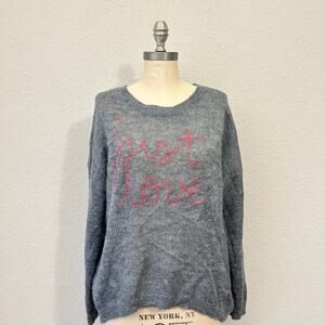 SUNDRY 'Just Love' Sweater Gray Pullover Knit Wool Mohair Cozy